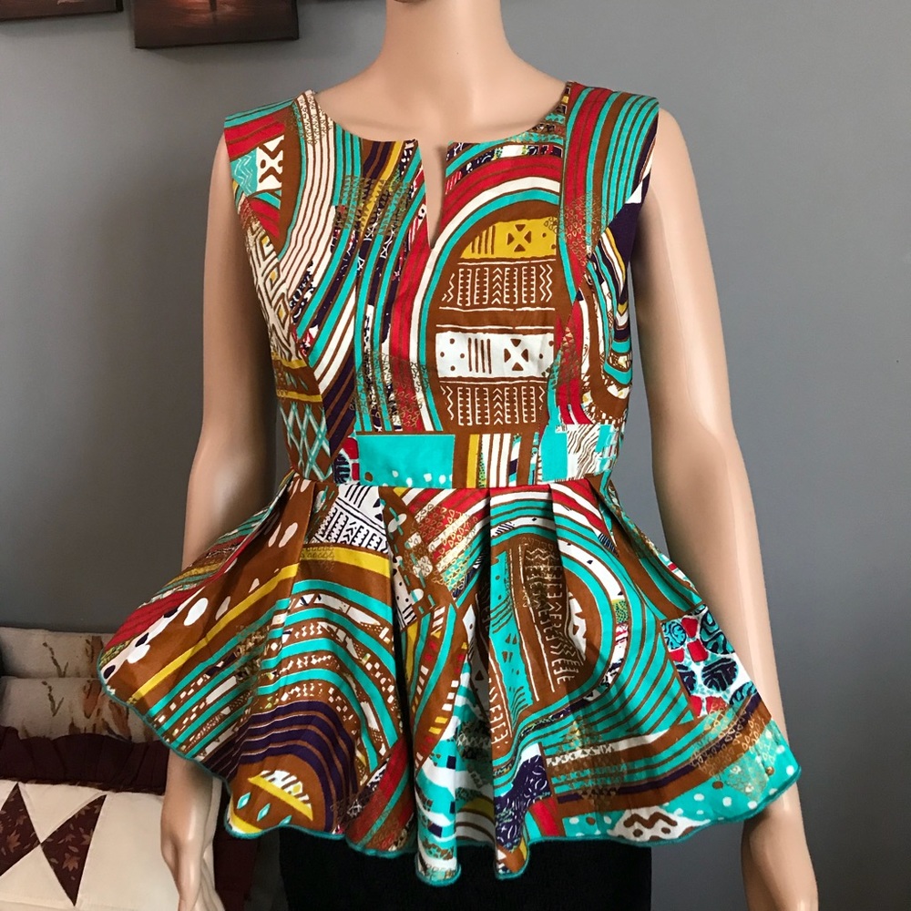 African print classy peplum top, Ankara Top
